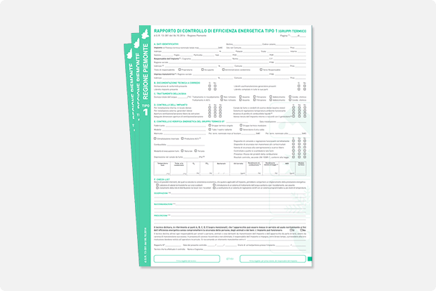 Rapporto di controllo Piemonte tipo 1 in fascicolo