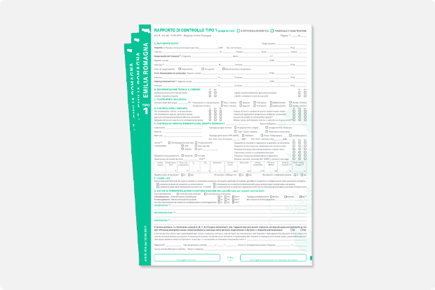 Rapporto di controllo Emilia Romagna tipo 1 in fascicolo