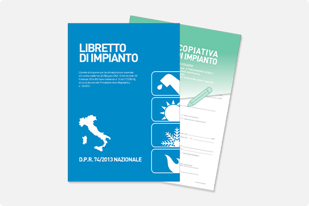 Libretto impianti domestici nazionale 24 pag. DPR 74/2013 con scheda copiativa