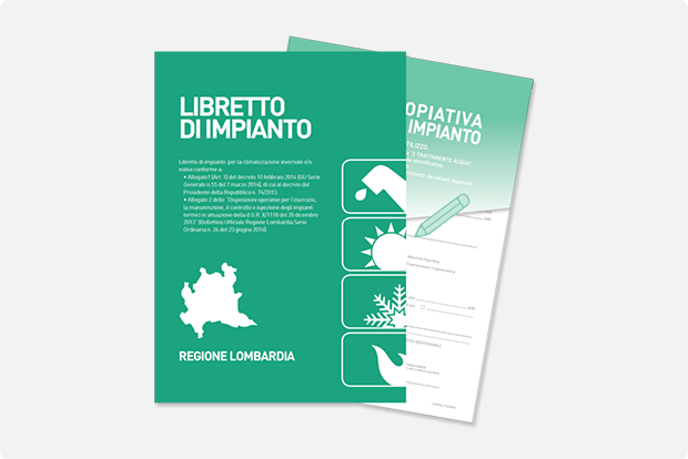 Libretto 24 pag. impianti domestici regione Lombardia con scheda copiativa