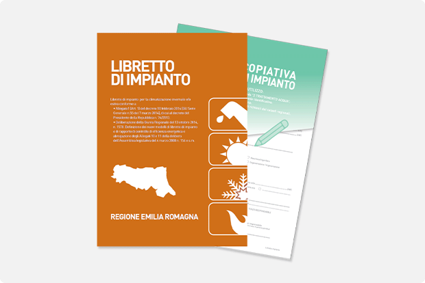 Libretto 24 pag. impianti domestici regione Emilia Romagna con scheda copiativa